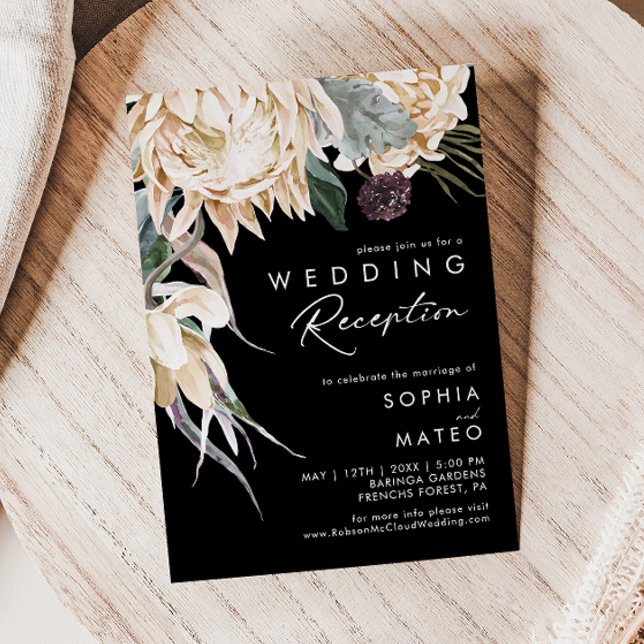 Floral Blanca | Invitación de Boda de Recepción Ne (Subido por el creador)