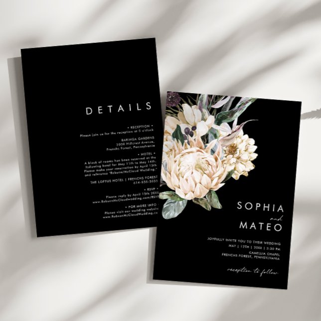 Floral blanca | Invitación de Todos Negros En Una  (Subido por el creador)
