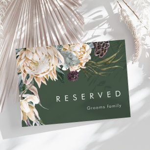 Floral blanca   Rótulo reservado verde oscuro