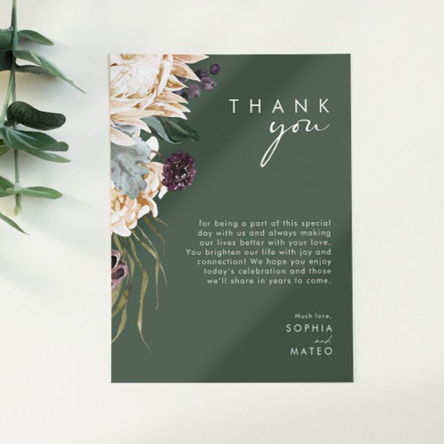 Floral blanca | Tarjeta de agradecimiento de recep (Subido por el creador)