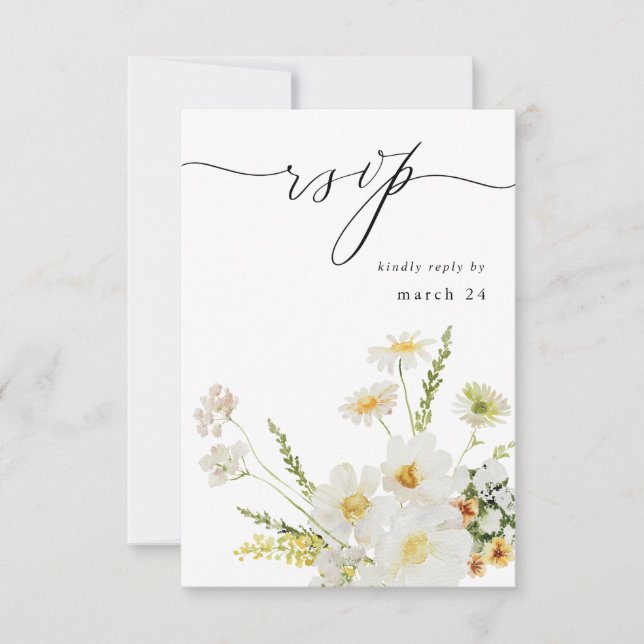 Floral blanca y amarilla con carne RSVP 2 (Anverso)