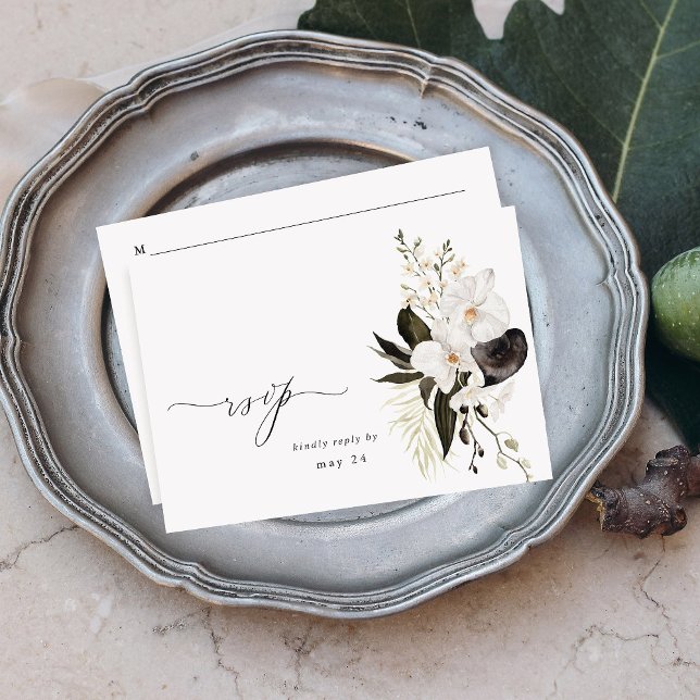 Floral blanca y negra con carne RSVP 5 (Subido por el creador)