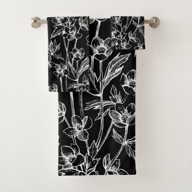Floral blanca y negra elegante  (In situ)