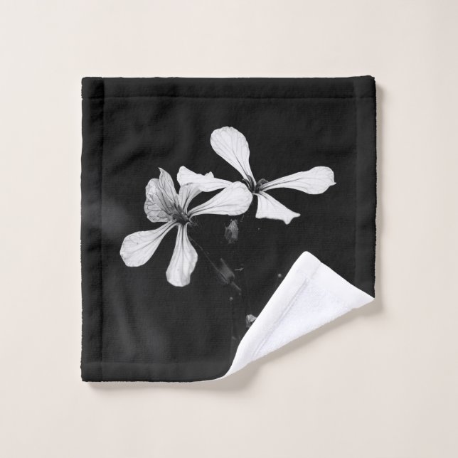 floral blanca y negra mínima (Toallita)