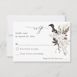 Floral blanca y negra sin comida RSVP