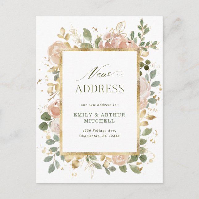 Floral blanca y neutra | Invitación móvil (Anverso)