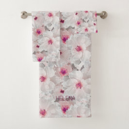 Floral blanca y rosa delgada