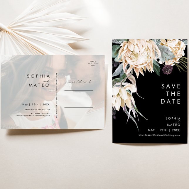 Floral Blanco | Foto Negra Tarjeta Postal de Anunc (Subido por el creador)