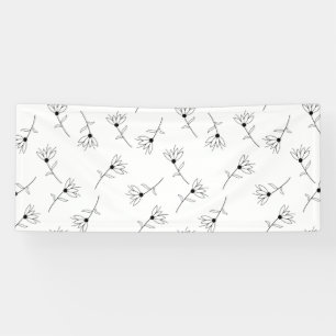 Floral, blanco lechero, pancarta de vinilo románti
