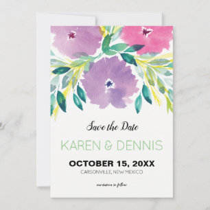 Floral Blossom Guardar la invitación de fecha