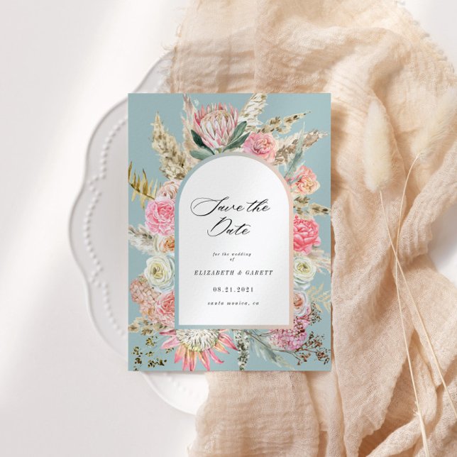 Floral bohemiana moderna salva la tarjeta de fecha (Subido por el creador)