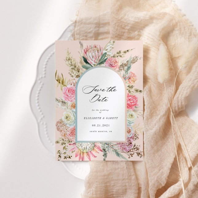 Floral bohemiana moderna salva la tarjeta de fecha (Subido por el creador)