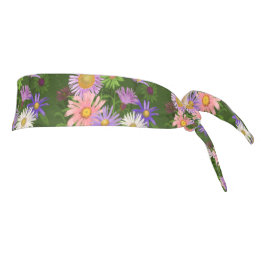 Floral Boho cabeza de banda rosa y lilac Asters on