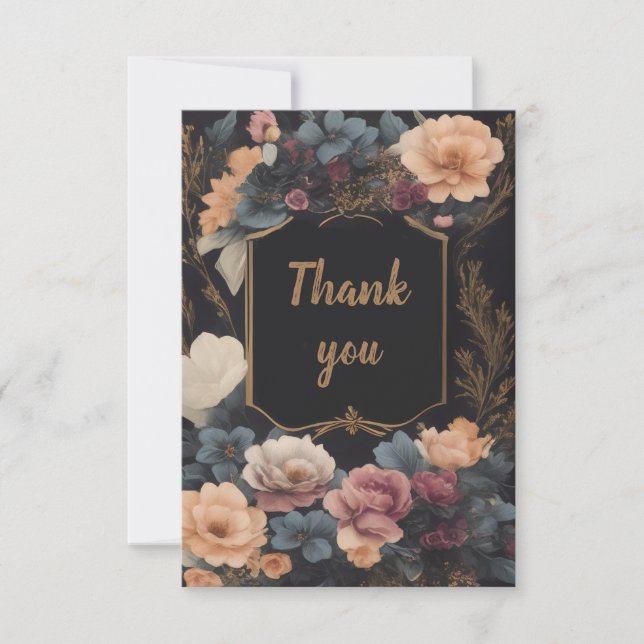 Floral Boho Funeral Grief Gracias Tarjeta (Anverso)