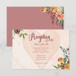 Floral Boho Heart Peach Wedding Recepción