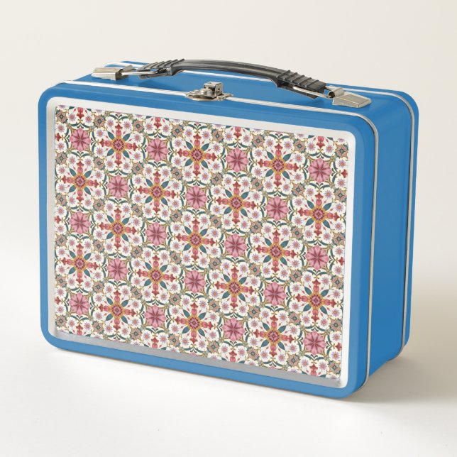Floral Boho Pattern in Red, Pink & Teal (Anverso)