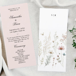 Floral Boho verano simple programa de bodas