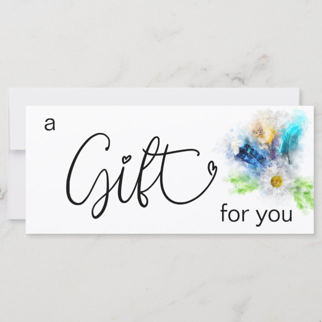 *~* Floral Boho Watercolor Crysta Feathers Heart (Anverso)