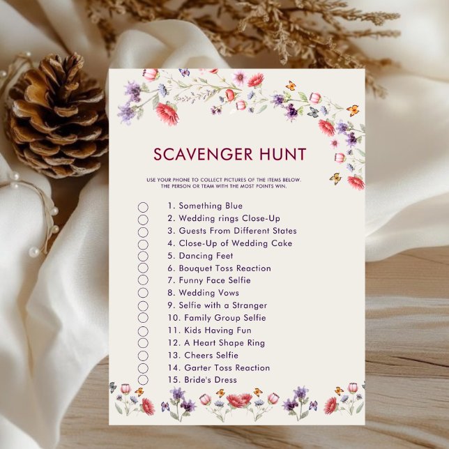 Floral Book Bridal Shower Scavenger Hunt Game  (Subido por el creador)