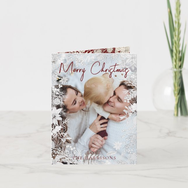 Floral botánica 1 foto Feliz Navidad (Anverso)