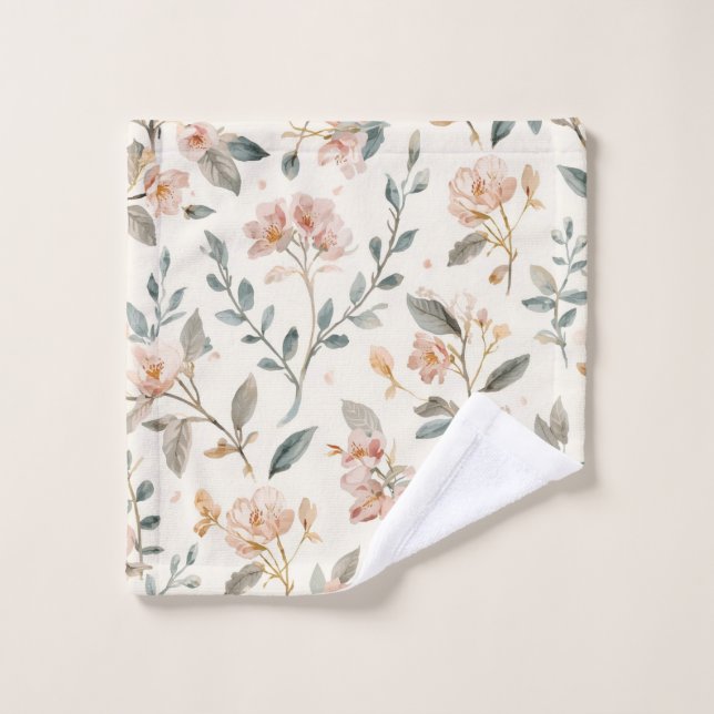 Floral Botanical Watercolor Leaves Beige Painted (Toallita)