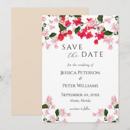 Floral Bougainvillea Guardar tarjeta de fecha