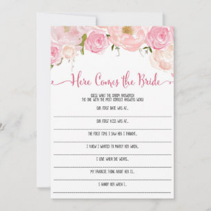 Floral Bridal Shower acá viene el juego de la novi