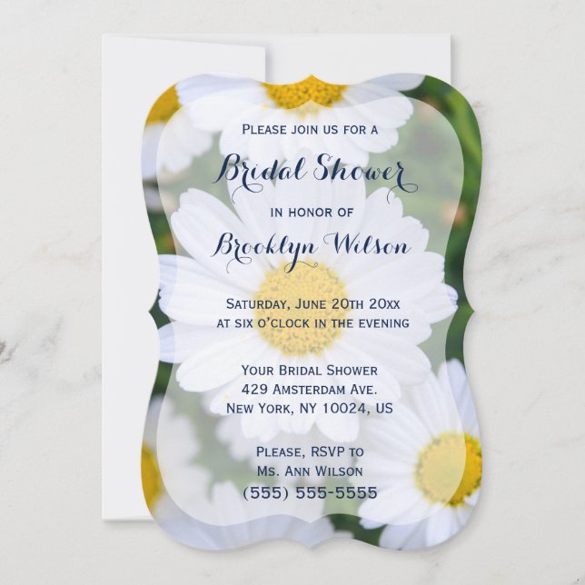 Floral Bridal Shower Invitaciones Daisy Bracket (Anverso)
