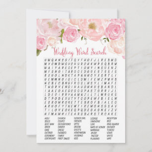 Floral Bridal Shower Word Search Game