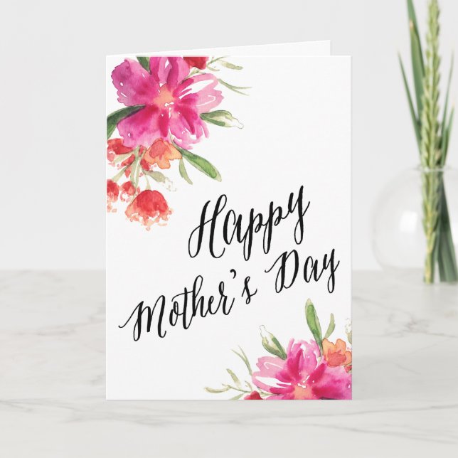 Floral brillante | Tarjeta del día de la madre (Anverso)