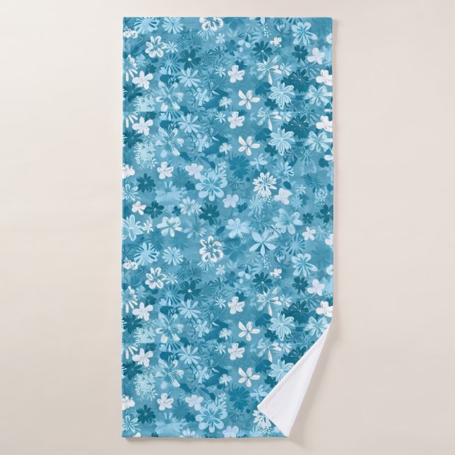 Floral Brisa Oceánica Turquesa Botánico (Toalla de baño)