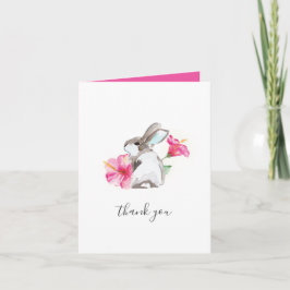 Floral Bunny Watercolor - Tarjeta de agradecimient