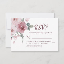 Floral Burgundy Dusty Boda Rosa Rosa Rosa RSVP