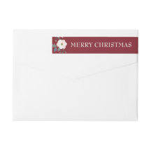 Floral Burgundy Rubor Feliz Navidad