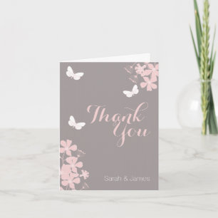 Floral Butterflies Tarjeta Baby Shower de agradeci
