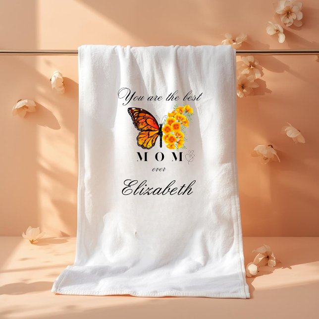 Floral Butterfly Personalized Bath Towel (Subido por el creador)