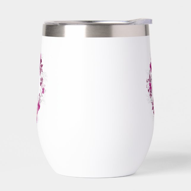 Floral Butterfly Stemless Wine Tumbler (Izquierdo)