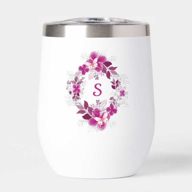 Floral Butterfly Stemless Wine Tumbler (Frente)