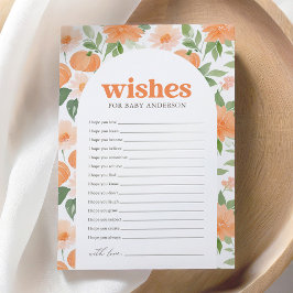 Floral Calabaza Baby Shower quiere tarjeta para be