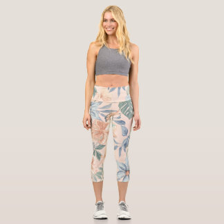 Floral Capri Leggings Elegante