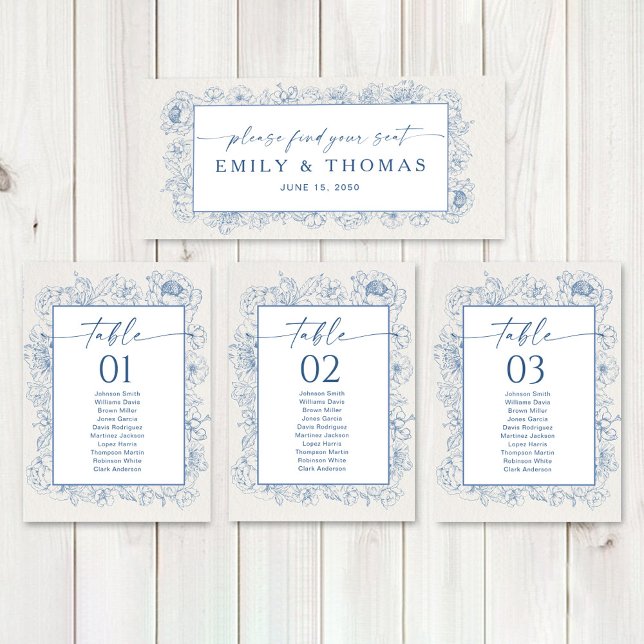 Floral Chinoiserie Boda Head Table Rótulo (Subido por el creador)