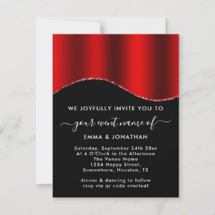 Floral Código QR Purpurina Fronteras Vino Rojo Neg