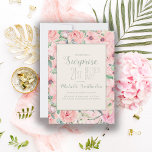 Floral color de agua verde de menta rosa 21º cumpl<br><div class="desc">Sorpresa 21 cumpleaños fiestas invitaciones personalizados están diseñadas con agua color rosa lindo floral y vegetación y texto verde menta. El texto es totalmente personalizable,  así que diseñe estas invitaciones para cualquier edad.</div>