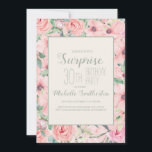 Floral color de agua verde de menta rosa 30 cumple<br><div class="desc">Las invitaciones de personalizados de los fiestas de 30 años sorprendentes se han diseñado con una hermosa acuarela rosa color de agua floral y verde menta y texto verde menta. El texto es totalmente personalizable,  así que diseñe estas invitaciones para cualquier edad.</div>