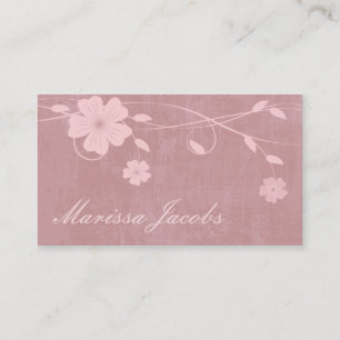 Floral con la tarjeta de visita del melocotón del