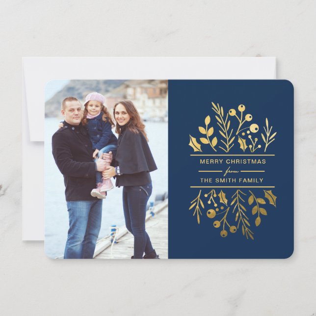 Floral con marco de la tarjeta de fotos de las fes (Anverso)