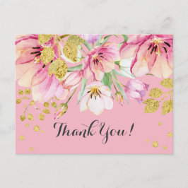 FLORAL, CUMPLEAÑOS GRACIAS TARJETA