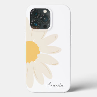 Floral Daisy Modern Minimalista iPhone 13 Funda