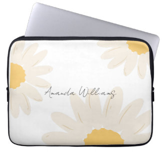 Floral Daisy Moderno Funda para Portátil Blanco Mi