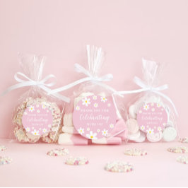 Floral Daisy Pink Gracias Pegatinas